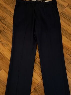 Perry Ellis Men's Classic Navy Dress Pants Flat Front 32x32